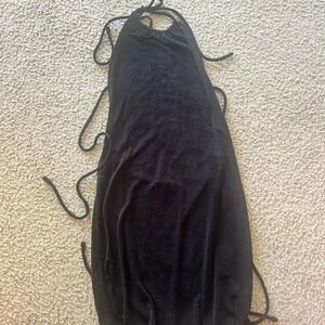 Black Halter Neck Dress with open back